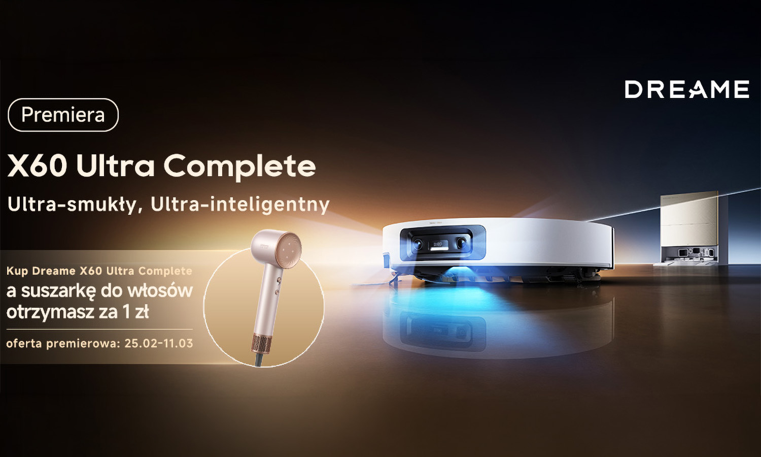 Dreame X60 Ultra va debajo de los muebles de los polacos. y un regalo