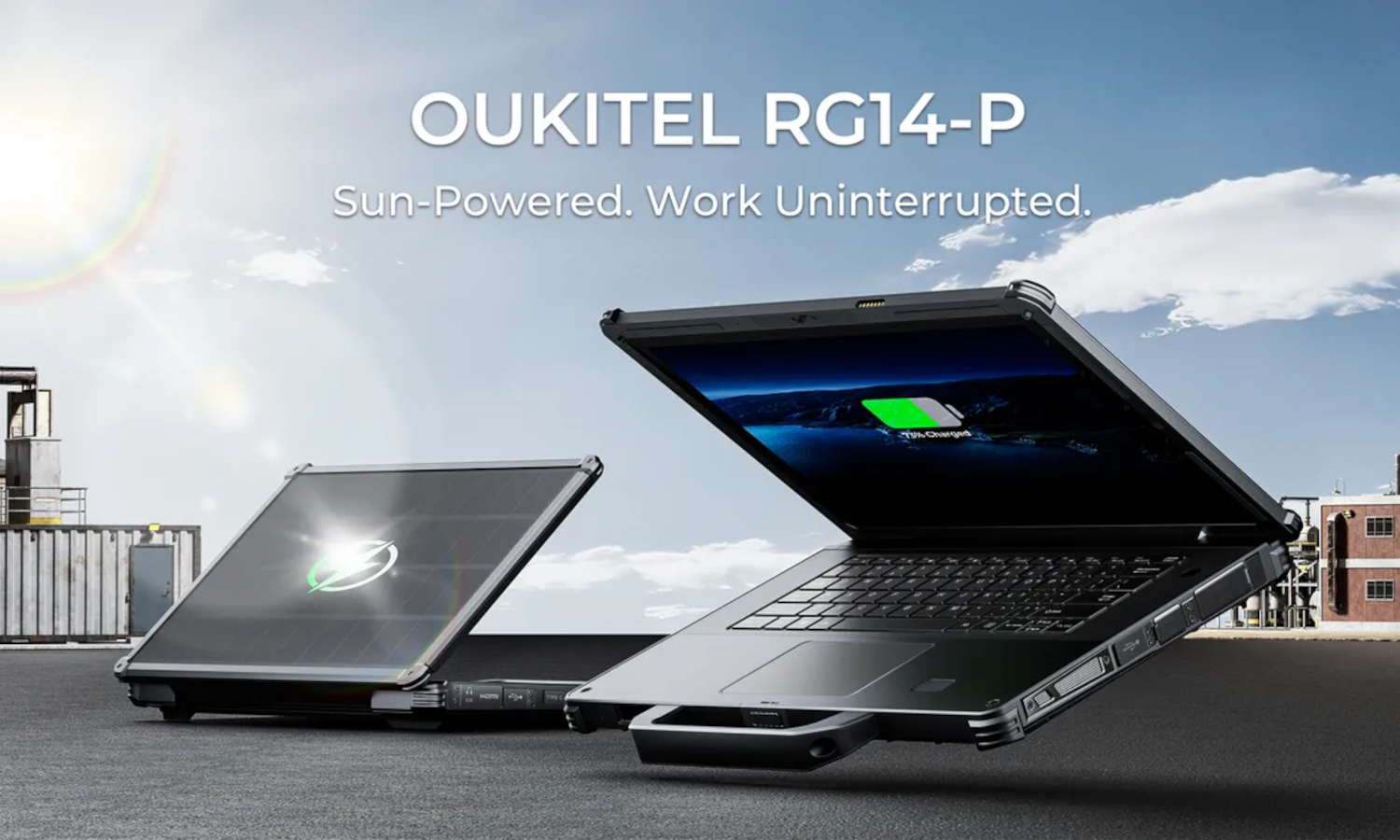 Ten pancerny laptop nie potrzebuje ładowarki. Wystarczy mu Słońce