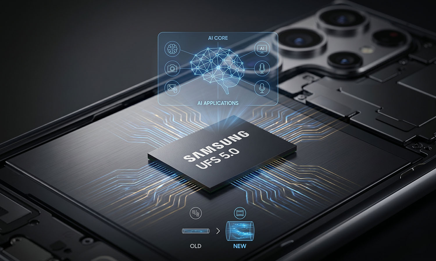 No más tartamudez de IA en tu teléfono. Samsung mostró la memoria UFS 5.0