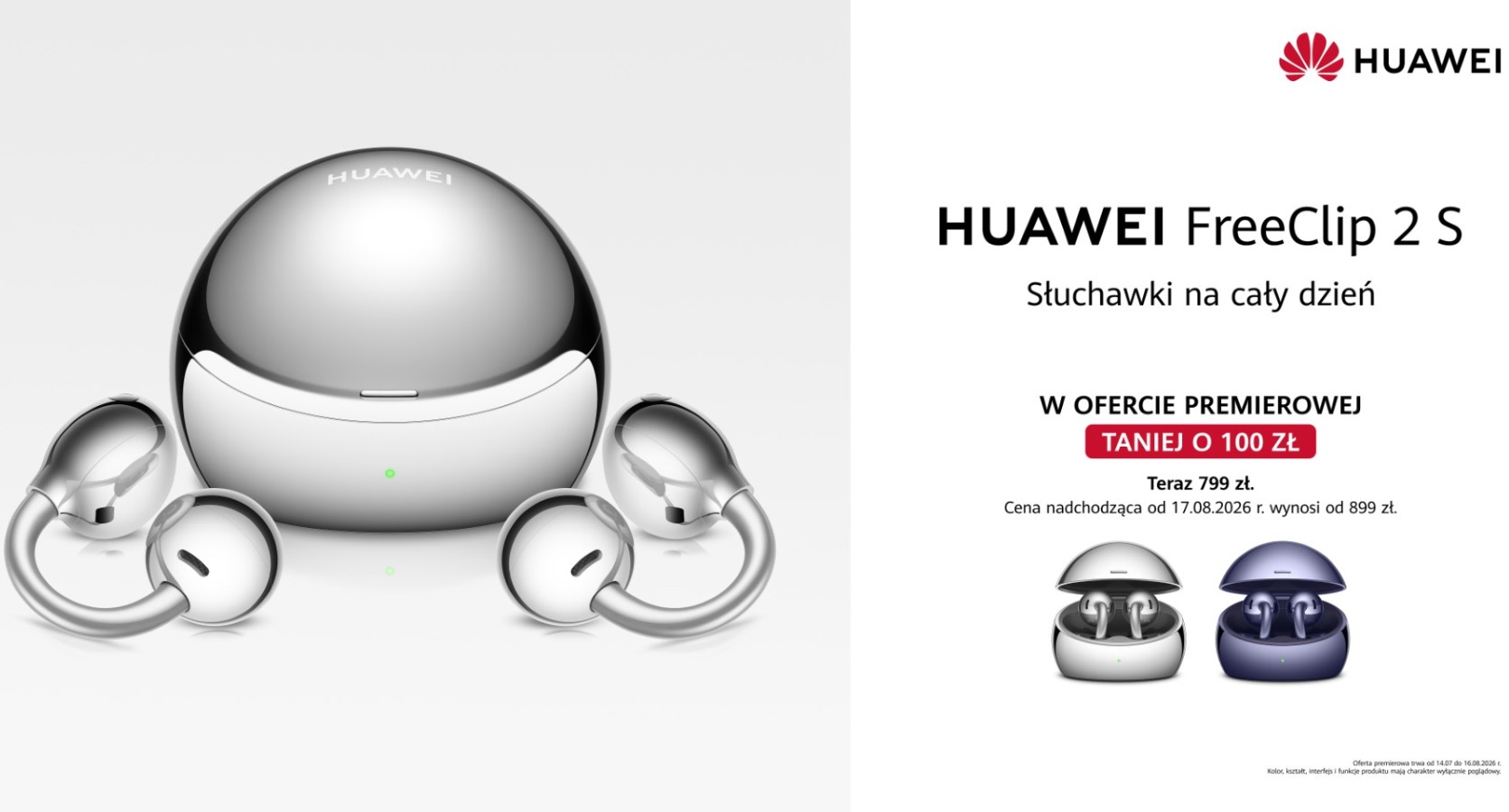 Parecen joyas de lujo. Huawei FreeClip 2 S debuta en Polonia