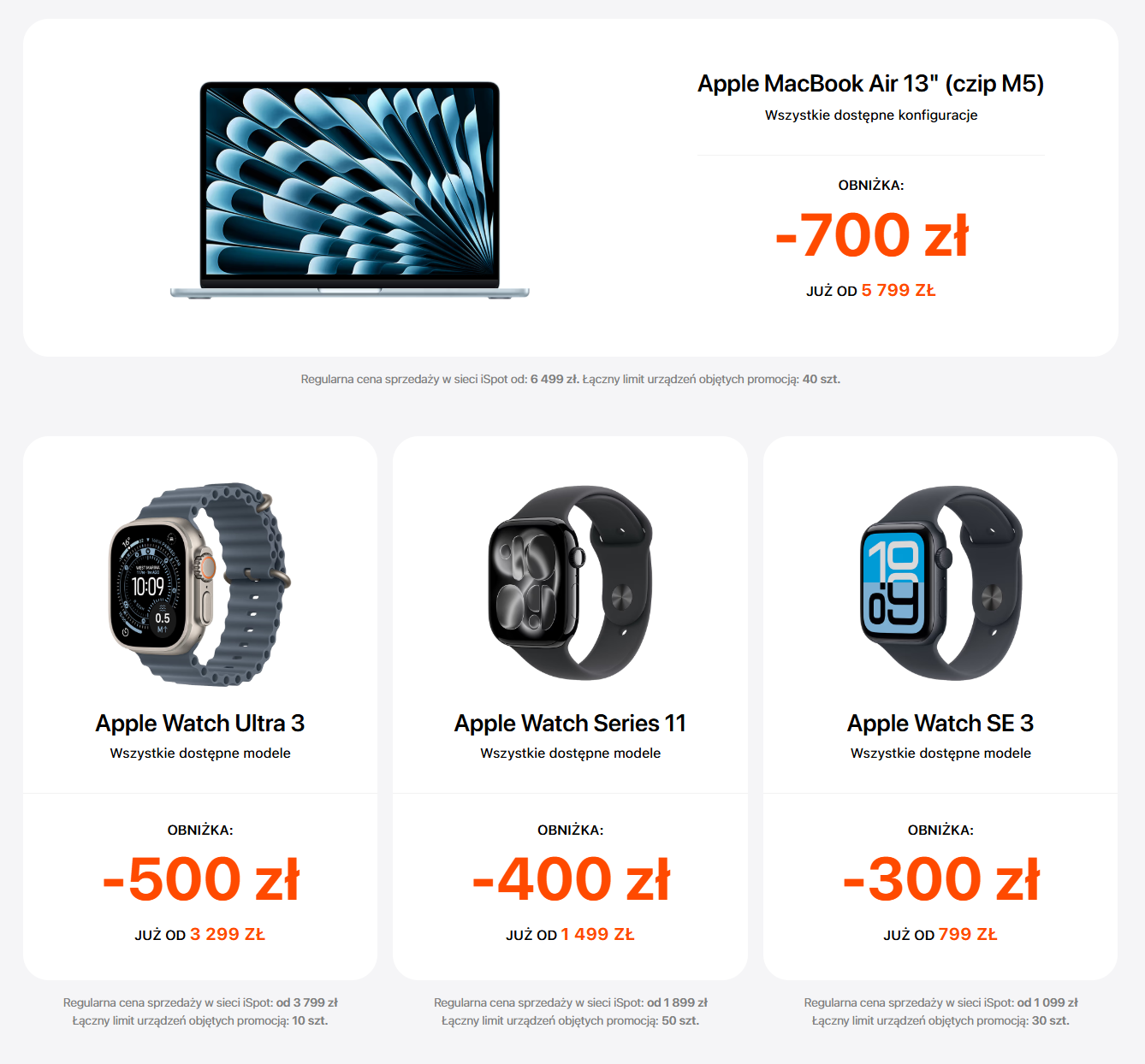 Apple hasta 700 PLN más barato. iSpot está haciendo una gran inauguración