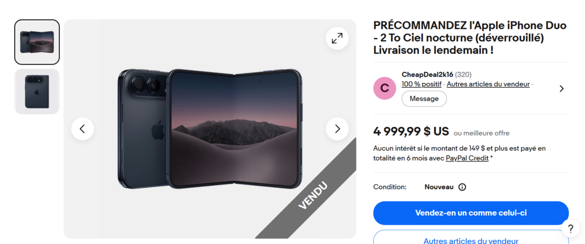 Imagen 2: El iPhone Duo ya se vende a precios exorbitantes en eBay